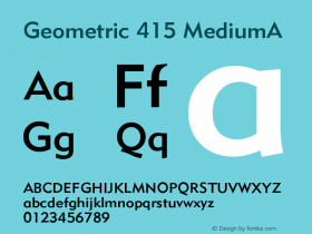 Geometric 415 MediumA Version 003.001 Font Sample
