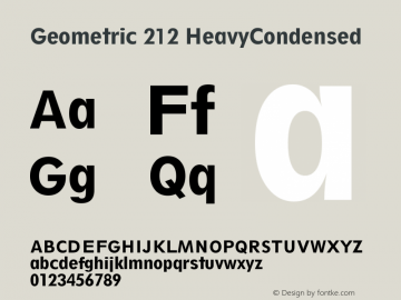Geometric 212 HeavyCondensed Version 003.001图片样张