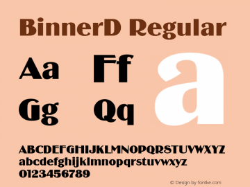 BinnerD Regular Version 001.005 Font Sample