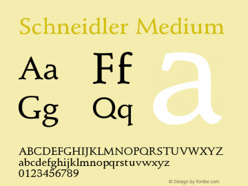 Schneidler Medium Version 003.001 Font Sample