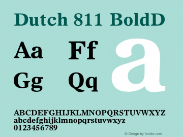 Dutch 811 BoldD Version 003.001图片样张