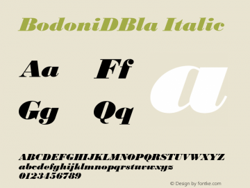 BodoniDBla Italic Version 001.005图片样张