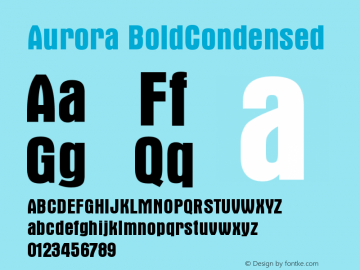 Aurora BoldCondensed Version 003.001图片样张