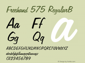 Freehand 575 RegularB Version 003.001 Font Sample