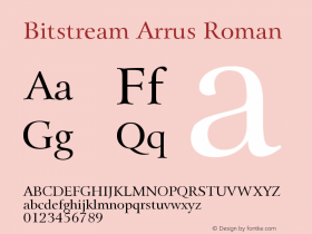 Bitstream Arrus Roman Version 003.001 Font Sample