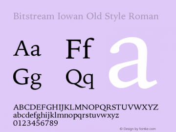 Bitstream Iowan Old Style Roman Version 003.001 Font Sample