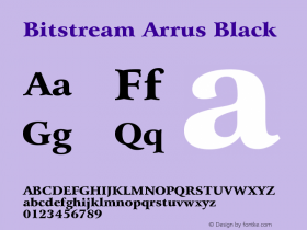Bitstream Arrus Black Version 003.001图片样张