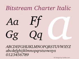 Bitstream Charter Italic Version 003.001图片样张