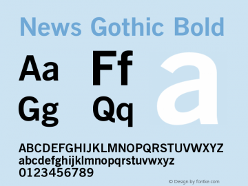 News Gothic Bold Version 003.001 Font Sample