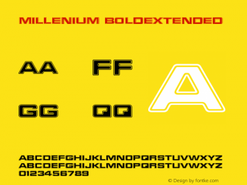 Millenium BoldExtended Version 003.001 Font Sample