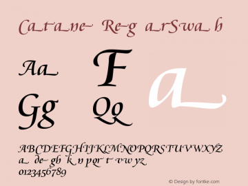 Cataneo RegularSwash Version 003.001 Font Sample