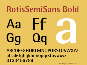 RotisSemiSans Bold OTF 1.0;PS 001.000;Core 1.0.22 Font Sample