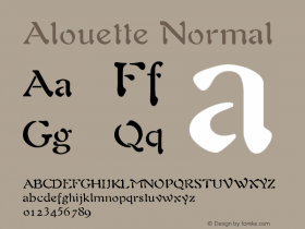 Alouette Normal Version 001.000 Font Sample