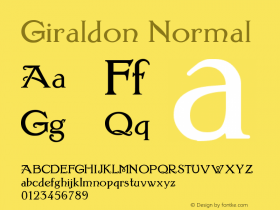 Giraldon Normal Version 001.000 Font Sample