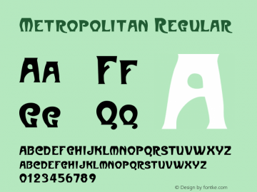 Metropolitan Regular Version 001.000 Font Sample