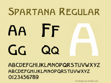 Spartana Regular Version 001.000 Font Sample