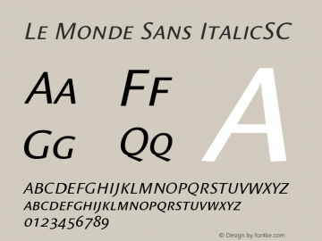 Le Monde Sans ItalicSC Version 001.000 Font Sample