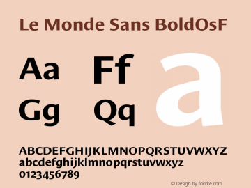 Le Monde Sans BoldOsF Version 001.000 Font Sample