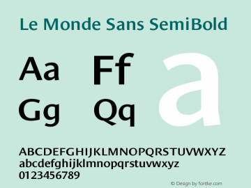 Le Monde Sans SemiBold Version 001.000图片样张