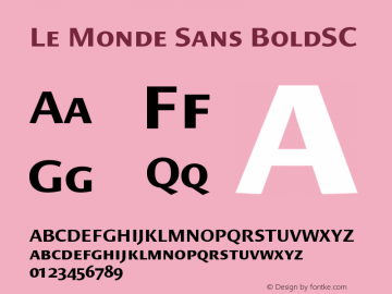Le Monde Sans BoldSC Version 001.000 Font Sample
