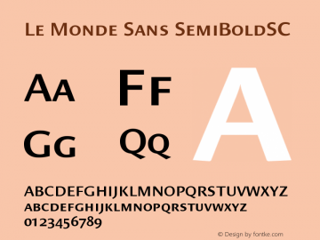 Le Monde Sans SemiBoldSC Version 001.000 Font Sample