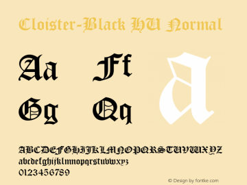 Cloister-Black HU Normal 1.000 Font Sample