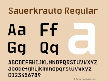 Sauerkrauto Regular Altsys Fontographer 4.0.2 4/2/00图片样张