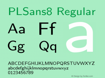 PLSans8 Regular Version 1.11 Font Sample