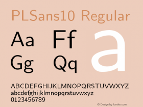 PLSans10 Regular Version 1.11 Font Sample