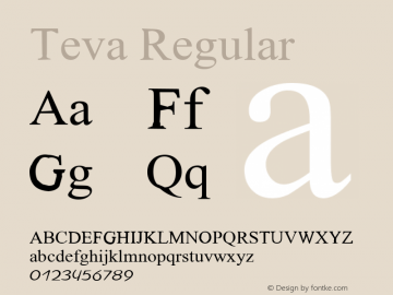 Teva Regular Glyph Systems 21-July-95 Font Sample