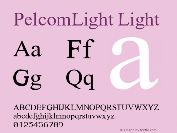 PelcomLight Light Glyph Systems 21-July-95 Font Sample