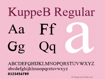 KuppeB Regular Glyph Systems 21-July-95 Font Sample