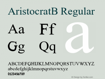 AristocratB Regular Glyph Systems 21-July-95 Font Sample