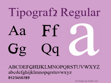 Tipograf2 Regular Unknown Font Sample