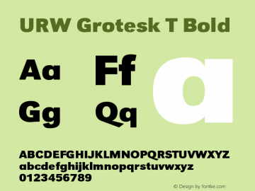 URW Grotesk T Bold Version 001.003图片样张