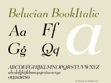 Belucian BookItalic Version 001.000图片样张