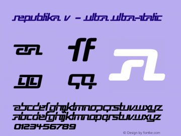 Republika V - Ultra Ultra-Italic Version 001.000 Font Sample