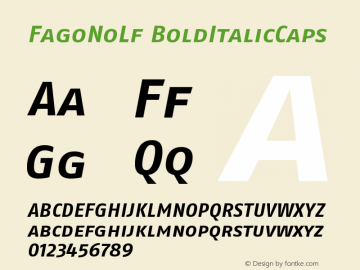 FagoNoLf BoldItalicCaps Version 001.000 Font Sample