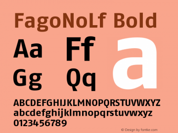 FagoNoLf Bold Version 001.000 Font Sample