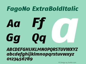 FagoNo ExtraBoldItalic Version 001.000图片样张