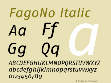 FagoNo Italic Version 001.000图片样张