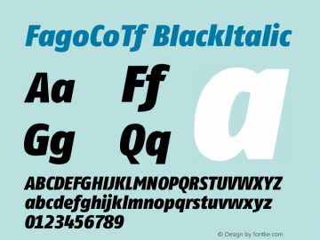FagoCoTf BlackItalic Version 001.000 Font Sample