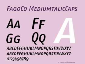 FagoCo MediumtalicCaps Version 001.000 Font Sample