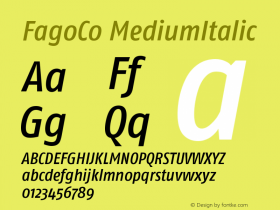 FagoCo MediumItalic Version 001.000 Font Sample