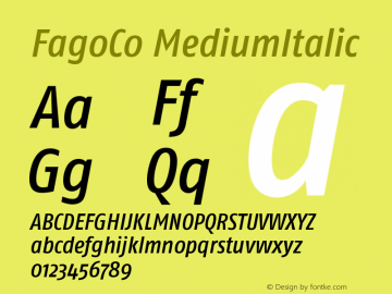 FagoCo MediumItalic Version 001.000图片样张