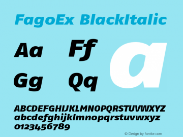 FagoEx BlackItalic Version 001.000 Font Sample