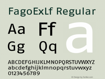 FagoExLf Regular Version 001.000 Font Sample
