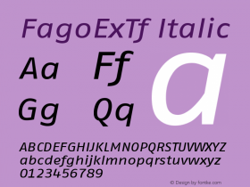 FagoExTf Italic Version 001.000 Font Sample