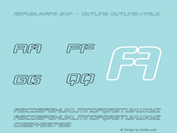 Republikaps Exp - Outline Outline-Italic Version 001.000图片样张