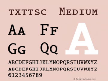 txttsc Medium Version 3.0 Font Sample